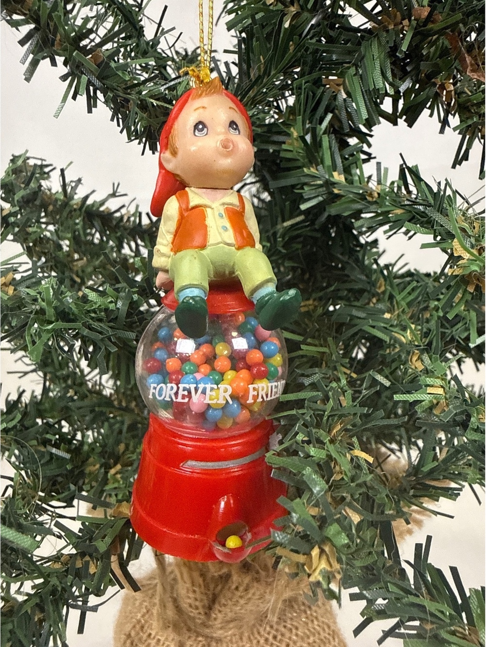 Vintage 1980 M. Gilmore Forever Friends Gumball Machine Christmas Ornament